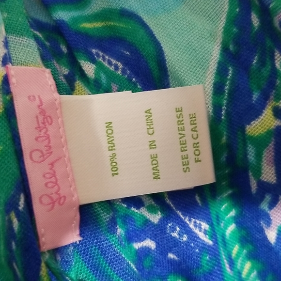 LILY PULITZER INFINITY SCARF BLUE-GREEN PAISLEY - Picture 6 of 9